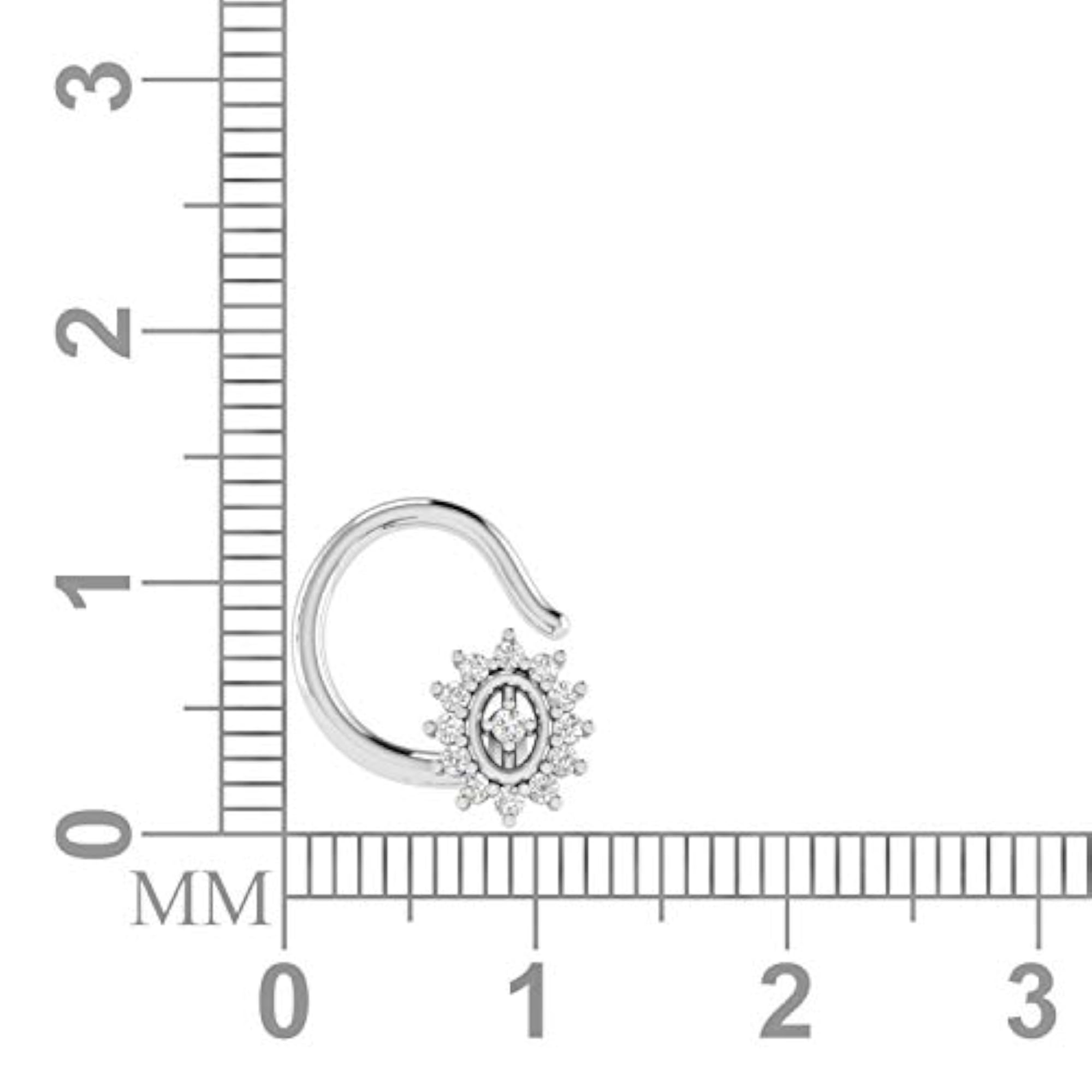 Women's 9K BIS Hallmarked White Gold Stud Nosering