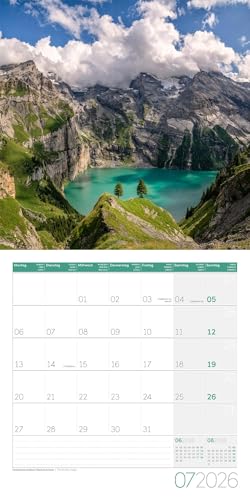 Magie des Lichts Broschürenkalender 2026 - 30x30 - Art12 | Geschmackvoller Landschaftskalender im schlanken Hochformat (aufgeklappt 30x60 cm) | Notiz