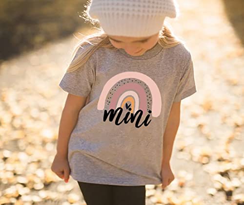 Image of Mama and Mini Rainbow Graphic Tees Mommy and Me Matching Shirts Tops Casual Short Sleeve Mother and Daughter T Shirt