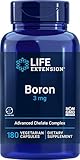 Life Extension Boron 3mg 180 Veg Caps - Triple Boron Complex with Boron Citrate, Glycinate, Aspartate - 3 mg Capsules - Enhanced with Vitamin B2