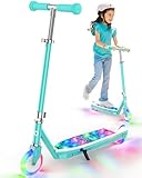 Gyroor Kids Electric Scooter with LED Lights – 2-Level Adjustable...