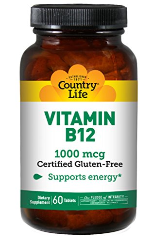 Country Life, Gluten Free, Vitamin B-12, 1000 mcg, 60 Tablets