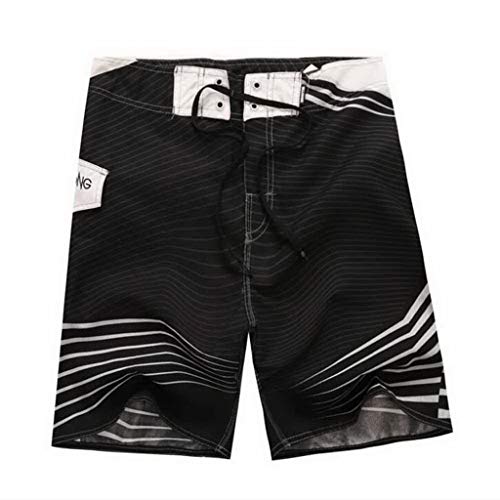 freedomer Board Shorts Men Boardshorts Men's Beach Shorts for Swimming Bermuda Surf Swimsuit Man Swimwear Trunks(S,Black)