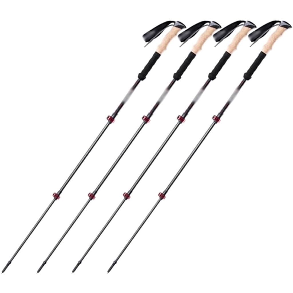 4 Pack Trekking Poles for Group Travel, Portable Climbing Equipment with Wrist Strap, Retractable Walking Sticks, for Backpacking, Skiing