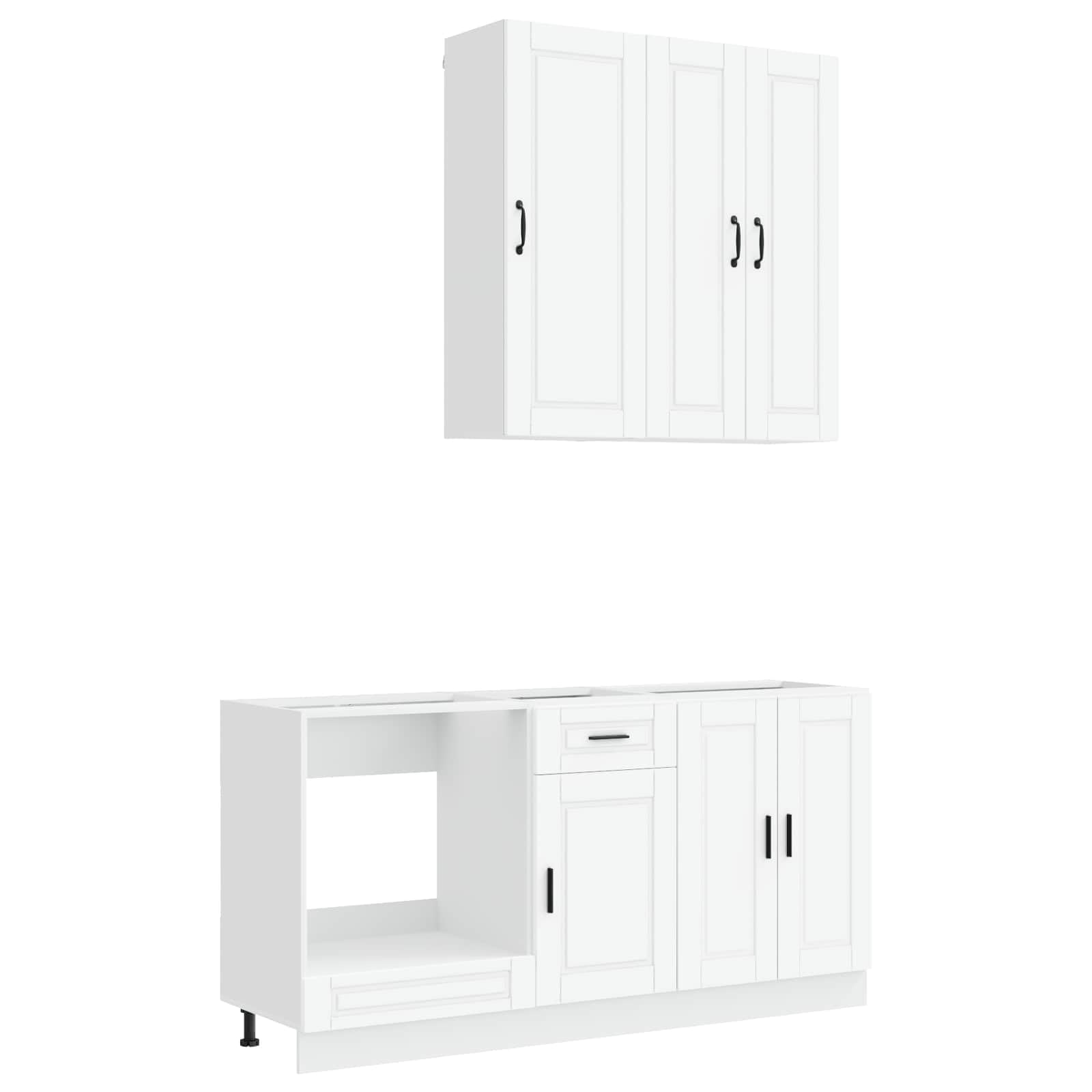Coin de cuisine Porto Lot de 5 armoires de cuisine en bois blanc
