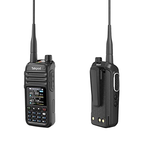 Talkpod A36Plus Gmrs Handheld Two Way Radio Walkie Talkies For Adults Long Range With Vhf Uhf Receive, 5W Output, 512 Channels, 1.44Inch Color Screen (Black) #TOP1