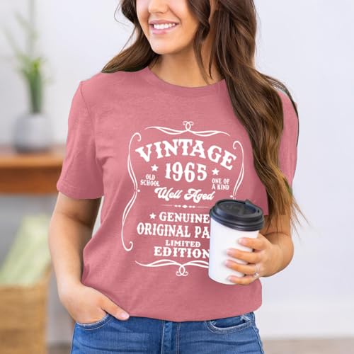 60th Birthday Shirts for Women Vintage 1965 T Shirts Sixty 60 Year Old Birthday Gifts Graphic Tee Retro Party Tshirts4