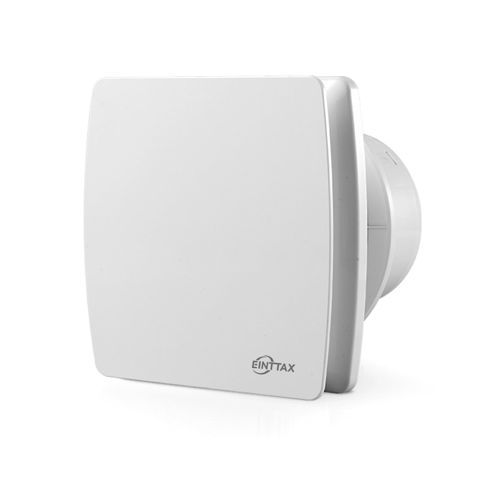 EINTTAX Ventola aspirante silenziosa per bagno, 100 mm, bianca, quadrata, 95 m³/h, da parete/finestra, per cucina, WC, garage, 12 W, 34 dB, impermeabile IPX4 (senza timer)