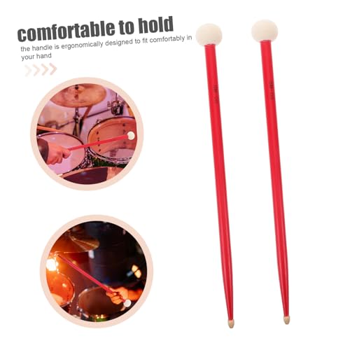 Baquetas para tambor marchante de madera de maple con doble extremo y cabeza de fieltro suave, accesorio de percusión miniatura 7