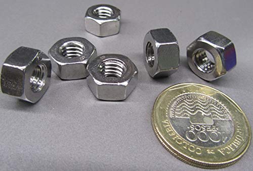 18-8 Stainless Steel Extra Wide Hex Nut 5/16"-18 Thread x 9/16 W x 19/64 H 100 Pcs