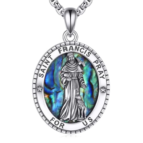Collier Saint François en argent au quotidien, le pendentif spirituel avec chaîne de 61 cm