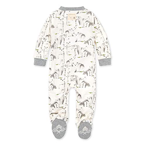 Image of Burt's Bees Baby unisex-baby Sleep & Play, Organic One-piece Romper-jumpsuit Pj, Zip Front Footed Pajama