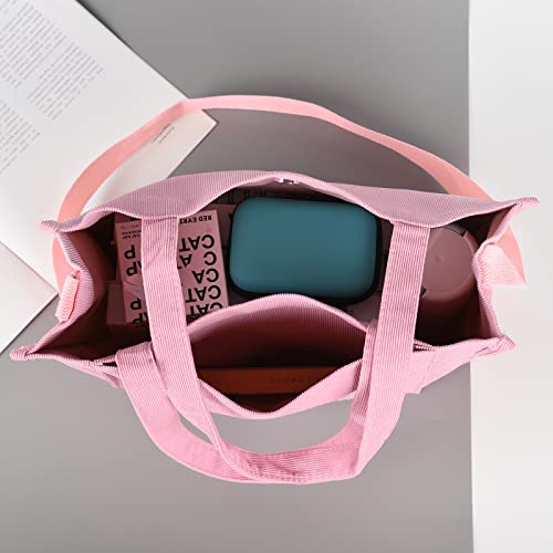 Image of Valleycomfy Corduroy Tote Bag for Women Travel Crossbody Bag Purse Women Shoulder Bags Work Handbags Everyday Hobo Bag