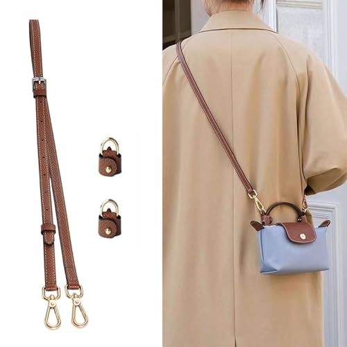 Image of Chispee Leather Bag Shoulder Strap, Purse Straps Replacement Crossbody Adjustable Conversion Kit for Longchamp Mini Bag