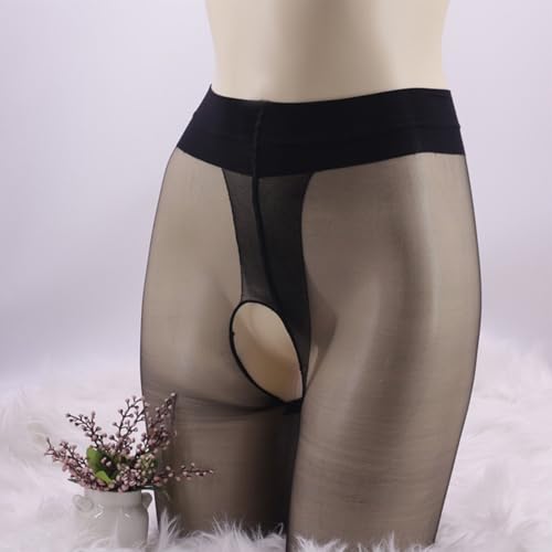 Collant léger sans couture pour homme tendance et confortable (entrejambe noir)