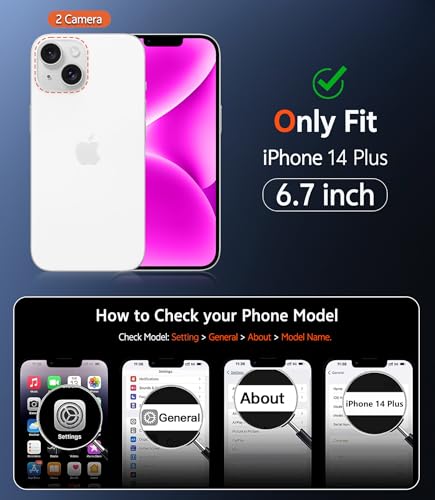 Image of FNTCASE for iPhone 14 Plus Case: Clear Magnetic Phone Cases Compatible with Magsafe Slim Anti Yellowing Military Grade Drop Protection Rugged Protective Transparent Cell Phone Cover (B-Pink)