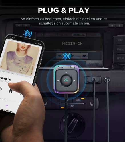 JOYROOM 2026 Aux Bluetooth Adapter Auto mit Freisprecheinrichtung,【Hi-Fi Stereo Audio】 USB Adapter【Plug & Play】 KFZ Bluetooth 6.0 Empfänger… – Ansicht 3