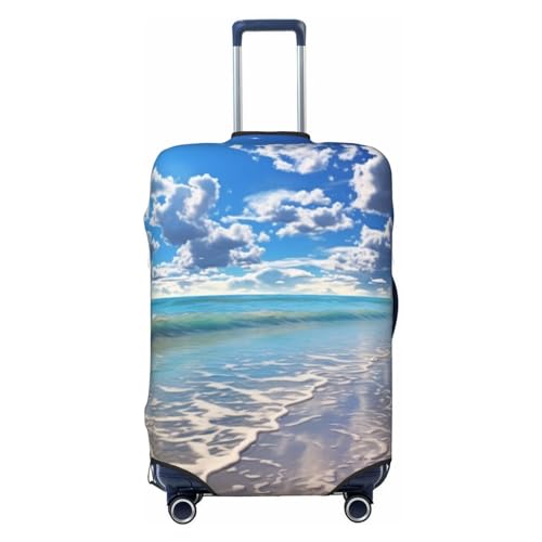 Travel Luggage Cover Anti-Scratch Suitcase Cover Protector Elastic Thicken Luggage Protector Washable Baggage Covers Beautiful cloud beach Suitcase Sleeve Fit 18-32 Inch Luggage X-Large