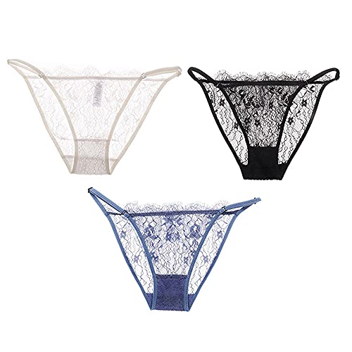 String ajouré en soie glacée WENJUN culotte de bikini sexy et invisible sous les vêtements