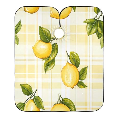 BOESI Graffiti Lemon Pattern Barber Shawl, Waterproof Haircut Shawl, Haircut Salon Apron, Shaving Bib, 55 x 65 inches
