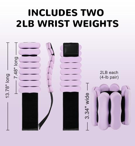 Image of Ankle & Wrist Weights for Women Men, Set of 2, 1 lb /2 lb Each | Adjustable Arm & Leg Weights, Soft Silicone Weighted Bracelet For Pilates Yoga Dance Walking Running Swimming Weight Loss