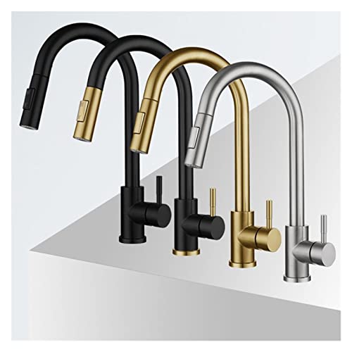 QHQQXN Grifo de Cocina con Control táctil, Color Negro Mate, Grifo Mezclador con Sensor extraíble para Uso sin Esfuerzo, diseño Moderno, activación táctil fácil, actualización de Cocina Elegante