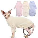 Hjumarayan Ropa para Gatos Sphynx - Ropa Gato Egipcio Transpirable - Camisetas Gatos Mascotas - Pijamas de Gatos para Sphynx, Egipcio Gatos, Cornish Rex, Devon Rex, Peterbalg (Amarillo, XS)