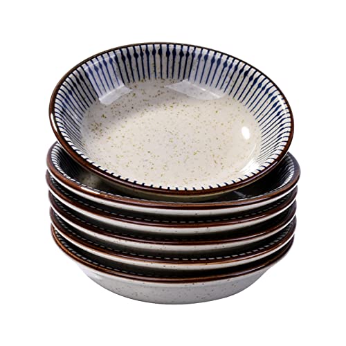 Keramik-Soja-Schale, 6 Stück, japanische Soßenschale, Servierschale, japanisches handbemaltes Vintage-Unterglasur, Keramikgeschirr Cover