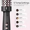 Ionic Thermal Brush, 1.5 Inch Thermal Round Brush, Heated Curling Brushes Makes Hair Smoother Get Natural Curls, 5 Temp Settings, Universal Voltage for Travel, Easy to Use, Rose Gold