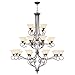 Livex Lighting 6189-58 Chandelier with Vintage Scavo Glass Shades, Imperial Bronze