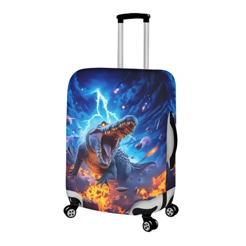 Image of Mumeson Starry Night Dinosaur Travel Luggage Cover Lightweight Suitcase Protector Scratch-Resistant Fit 30-32 Inch Baggage,Not Included Suitcase