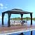 MUPATER Outdoor Gazebo, 12' x 16' Polycarbonate Hardtop with Aluminum Frame, Double Roof Patio with Insect Netting for Patios, Deck, Lawns and Gardens, Black