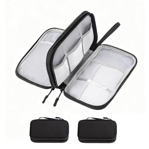 Watproofit Kabeltasche 2er Pack – Wasserdichte Kabel Organizer Tasche, Elektronik Organizer für Kabel, Ladegeräte und Zubehör, Kabeltasche Klein für Reise und Alltag