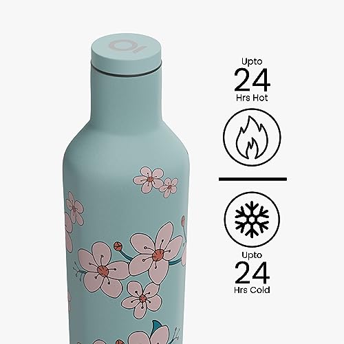 Image of Insulated Stainless Steel 304 Bottle Sakura (Floral), 500ML | Thermosteel Hot and Cold Water Bottle for Kids, Sports, Gym, Travel