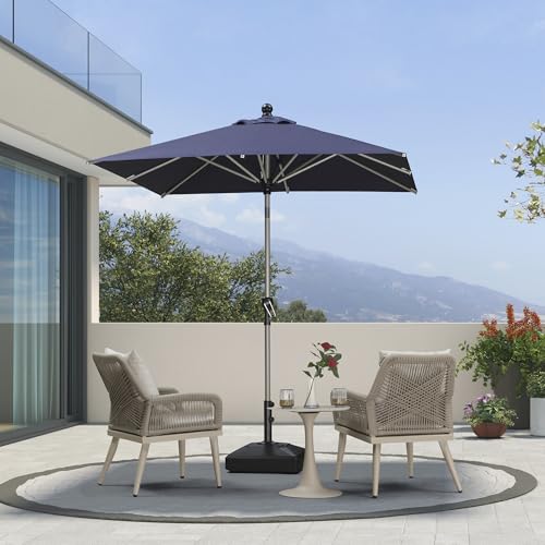 Image of PURPLE LEAF Outdoor Umbrella 6.5' x 6.5' Tilt Market Umbrella Navy Blue