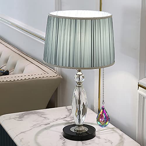 Image of 2pcs Crystal Prisms Light Fixtures Ceiling with Pull Chain Pendant Connectors Pack of 2