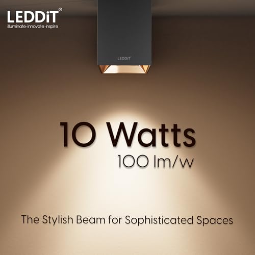Image of 10W Warm White Square Surface Cylindrical Shape Indoor Ceiling Mounted Spot Light COB Down Light with Aluminium Body - Rose Gold Pack of 8 (with 2 Years Warranty)