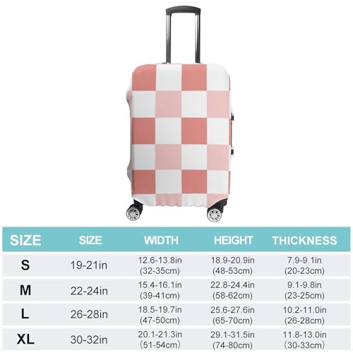 Luggage Cover Pink Checkered Anti-Scratch Suitcase Cover Travel Washable Luggage Covers For Suitcase2