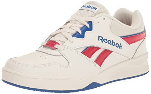 Reebok Men's BB4500 Low 2 Basketball Shoe, Chalk/Vector Red/Vector Blue, 8.5
