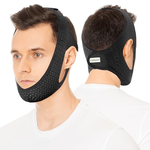 chin strap for sleeping comfortable stop snoring solution snore stopper adjustable anti snoring devices breathable and reusable anti snore chin strap for cpap users black m