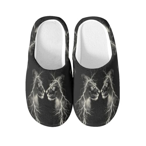 Pantoufles en coton chaud lion antidérapantes pour des moments cocooning à l'hôtel ou au spa