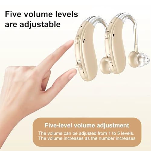 Image of Fastwell F27-2 Unit For Both Ear Rechargeable Hearing Aids for Adults with Hearing Loss, Mild To Moderate, Noise Reduction Ear Machine, (Gold-Pair) 1-Year Warranty