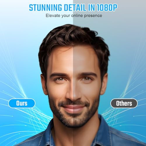 OFFCUP Full HD Webcam, 1080P Webcam mit Mics Geräuschunterdrückung, USB Webcam Autofokus Streaming Kamera für PC Laptop für Live-Streaming Videoanruf Konferenz Online-Unterricht Spiel - 2