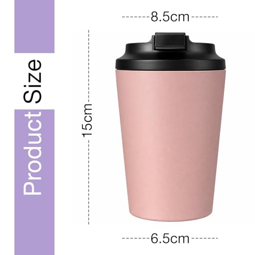Image of Stvin 380ml Insulated Coffee Mug Travel, Stainless Steel Tumbler with Leak-Proof Lid, Reusable Thermal Cup for Hot & Cold Drinks, Car, Office, Camping & More (3rd Brown)