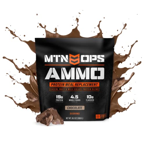 Mtn Ops Ammo Protein Powder Meal Replacement Shake For Lean Muscle Building, Chocolate Flavor, 28 Servings #TOP11