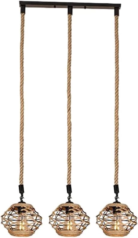 Suspension cage industrielle pour éclairer un îlot de cuisine