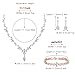 BriLove Gorgeous Wedding Jewelry Set for Women Bride Cubic Zirconia Marquise Teardrop Leaf Cluster Y-Necklace Dangle Earrings Link Bracelet Clear Rose-Gold-Plated-Brass