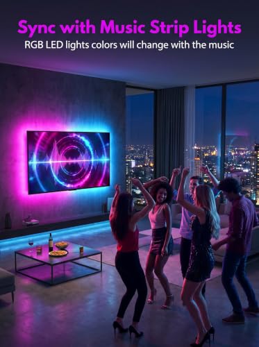 Image of MATICOD LED Lights for TV Led Backlight, 13.1ft RGB Led Strip Lights for TV Lights Behind, USB Led Light Strip for 45-60in TV, Bluetooth APP Control Music Sync Strip Lighting for Christmas Decorations
