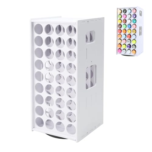 Image of Craft Paint Storage Rack, 72 Holes Craft Paint Organizer 360 Spinning Organizer Tower Holder Stand for Apple Barrel, Folkart Desk Organizer