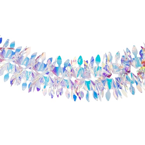 6ft Long Iridescent Hanging Decorations Garland, Roll Shiny Foil ...